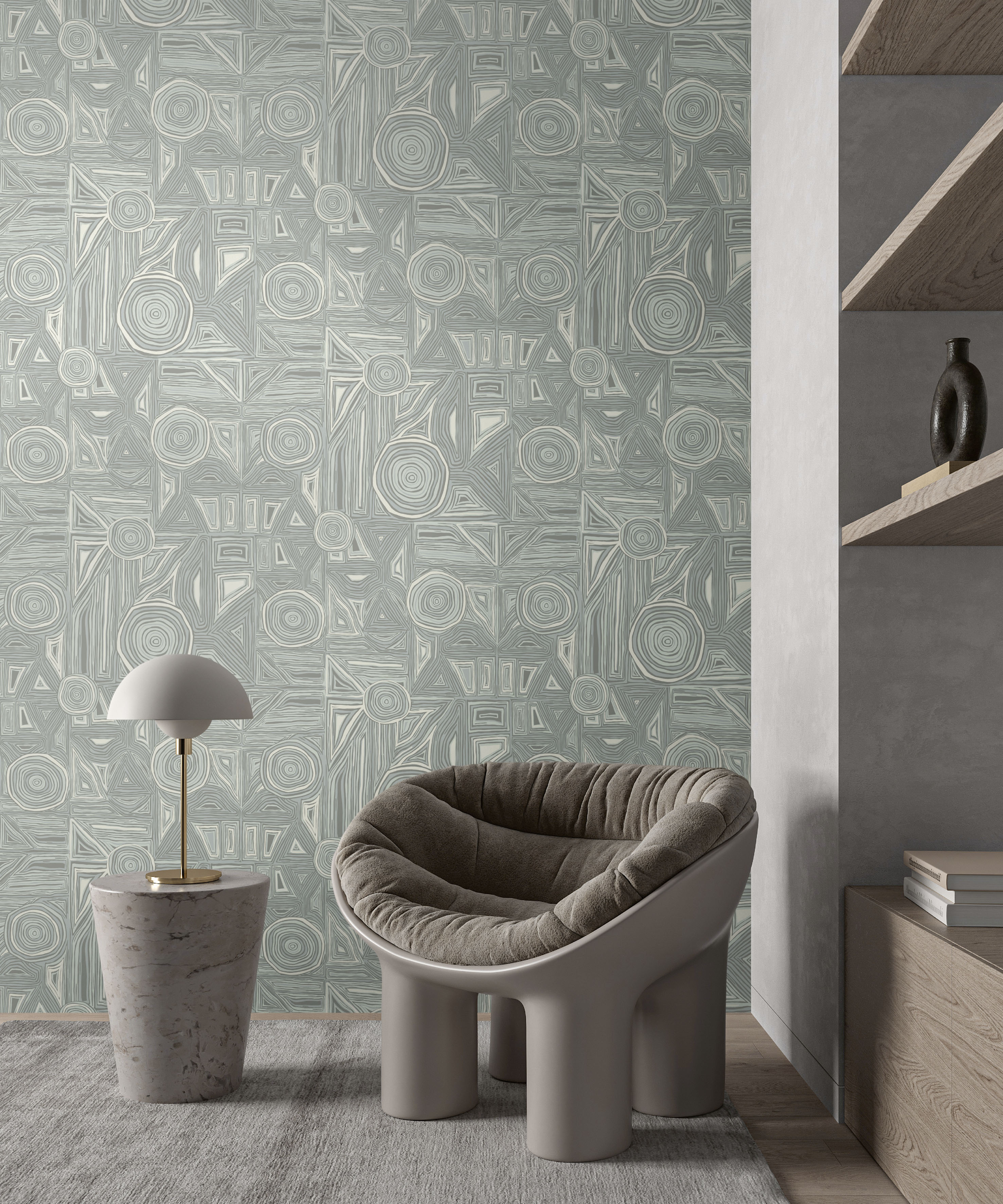 Обои Milassa Полинезия Маори PLZ1 008 10,05×1 фото в интерьере